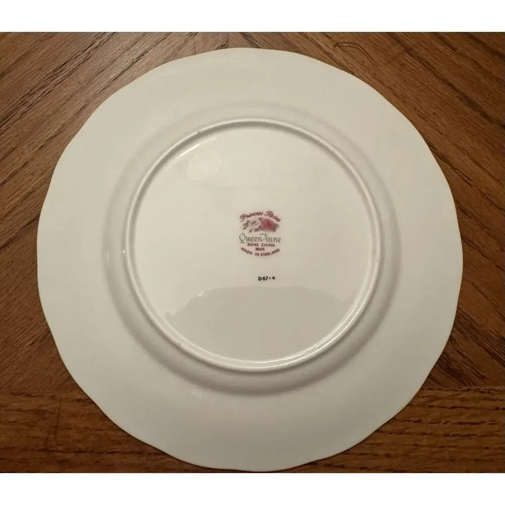 Replacement Queen Anne Princess Rose Bone China Dinner Plate Floral England 10" - Picture 4 of 5